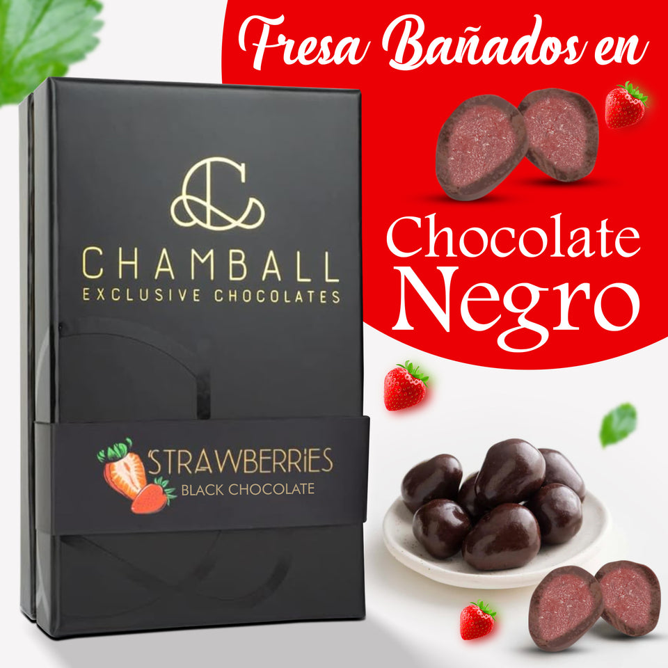 Fresas con chocolate Negro