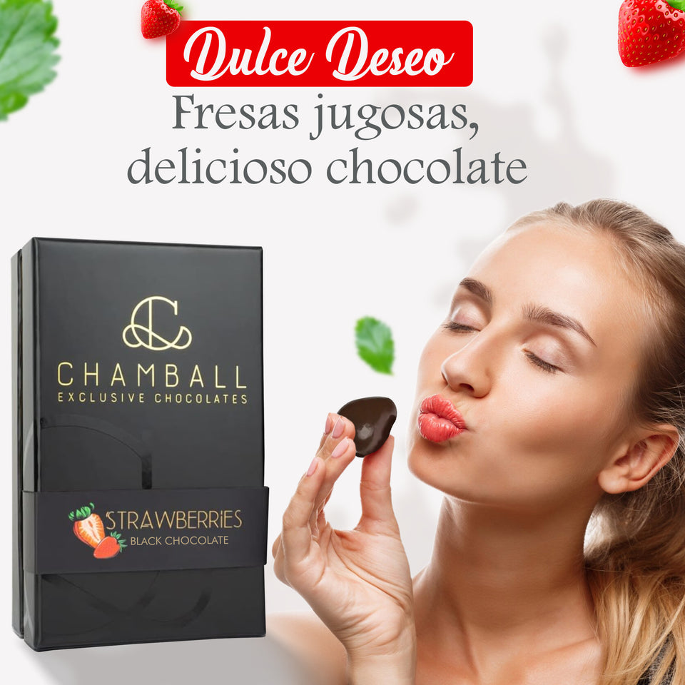 Fresas con chocolate Negro