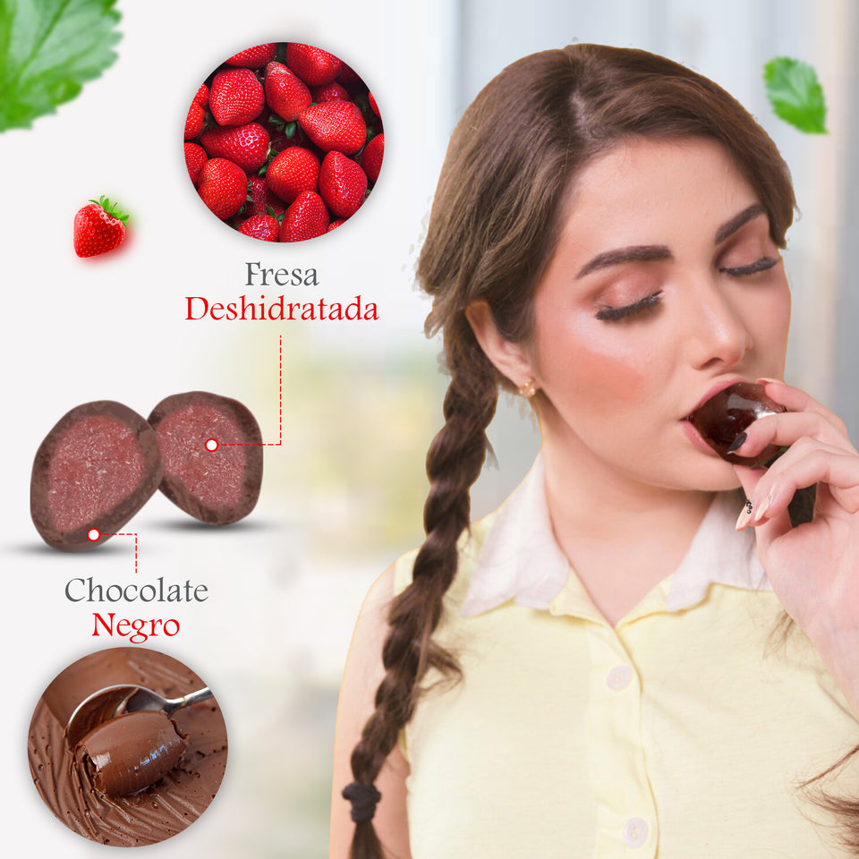 Fresas con chocolate Negro