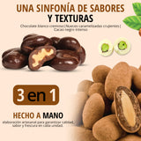 Caja de Madera con Pistachos, Almendras y Nueces.