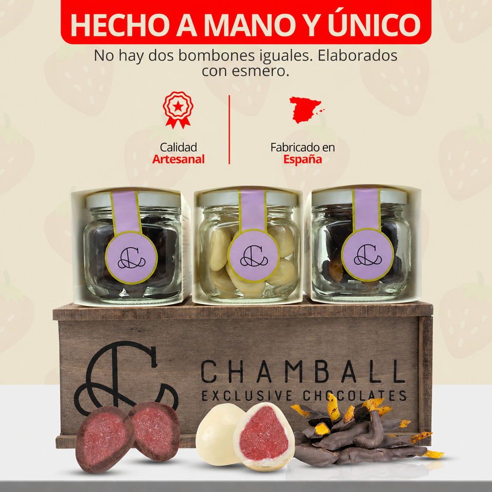 3 Frascos Bombones Chamball Fruits Selection